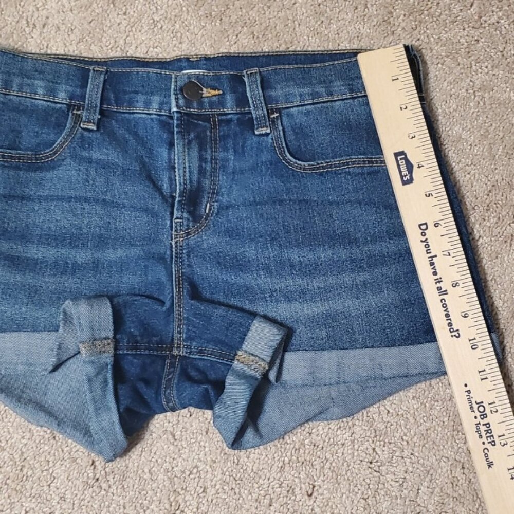 Old Navy Cuffed Mini Denim Jean Shorts Size 2 Dark Wash 3 inch inseam - Picture 4 of 5
